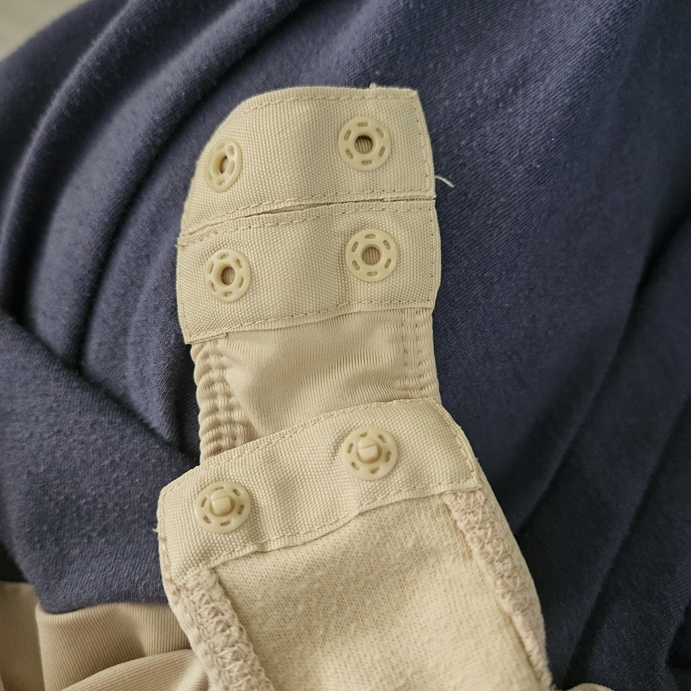 Chadwicks Blue and Cream Wrap Bodysuit - Picture 10 of 16